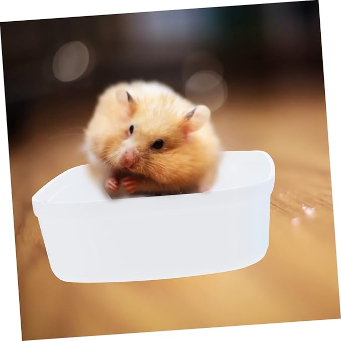 Levemolo 2pcs Hamster Bathing Tub Plastic Container for Hamster Chinchilla Non-Skid Base Easy to Clean Observe Dust Bath Space