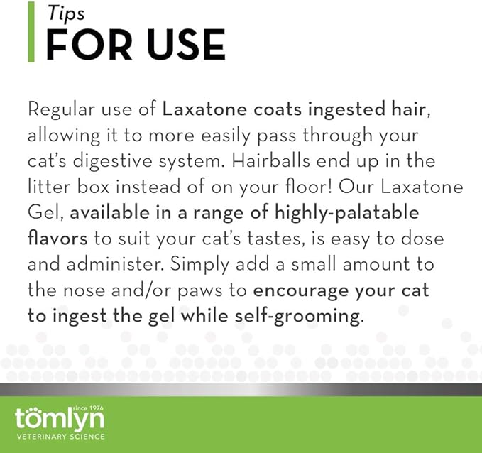TOMLYN Laxatone Catnip Flavored Hairball Remedy Gel for Cats and Kittens, Hairball Gel for Cats to Help Prevent Hairballs and Promote Healthy Digestion, 4.25oz - 2 Pack