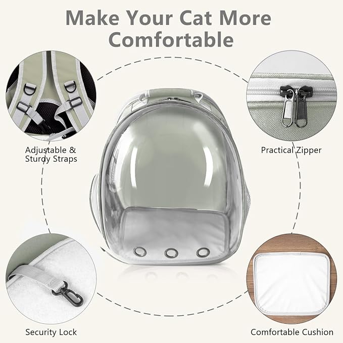 Pet Carrier Backpack Expandable for Cats and Small Dogs, Breathable Anti-Collapse Design, Airline Approved Travel Backpack for Hiking and Outdoor Use (Back Expandable-Grey)