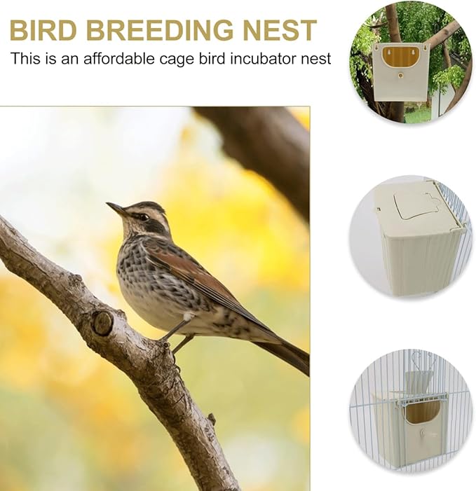 2 Pcs Bird Breeding Box Hanging Nesting Box for Small Birds Finch and Parakeets Pet Cage Incubation Durable Weather-Resistant Indoor Outdoor 5.11X5.11X3.93In