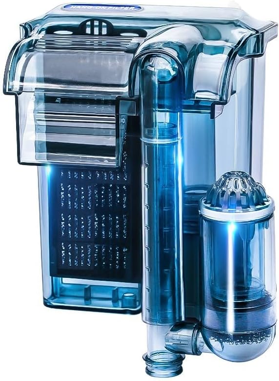 Hang on Back Fish Tank Filter for 10-20 Gallon Aquariums with Surface Skimmer, HOB Filter for Efficient and Silent Operation(CM-268), 79GPH(300L/H), 3W, 1 Pre-Filter Sponge, 1 Filter Pad