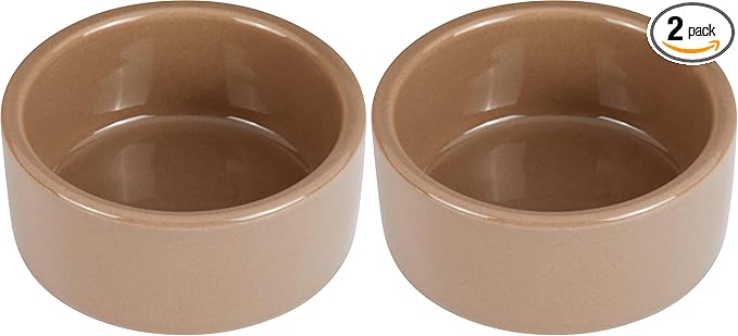 Kaytee Stoneware Ceramic Pet Hamster Bowl, Brown, 3-Inch (Pack of 2)
