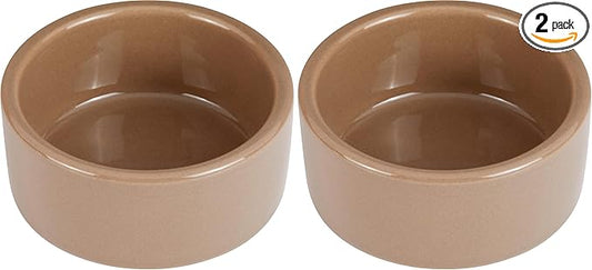 Kaytee Stoneware Ceramic Pet Hamster Bowl, Brown, 3-Inch (Pack of 2)