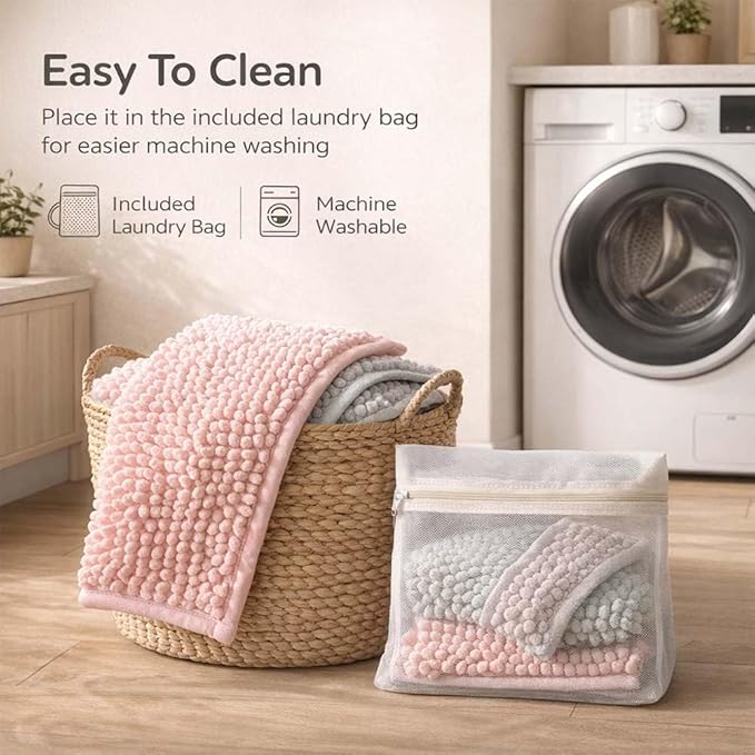 Guinea Pig Fleece Cage Liners Set, 20 * 12In, Washable Absorbent Pee Pads for Small Animals, Non-Slip Bottom, Soft Chenille Fleece Liners for Guinea Pig Cage (4, Pink)