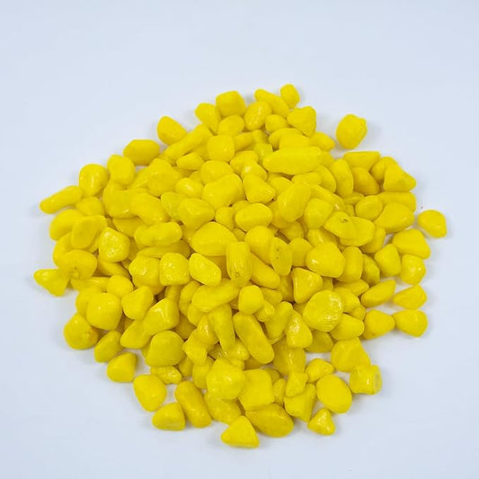 Colored Aquarium Gravel,Colorful Pea Gravel,Garden Rocks,Decorative Stones Rocks for Fish Tank,Aquarium,Fairy Garden Decor,Planters,Vase Fillers,Landscaping,1 Pound (Yellow, 6-9mm)