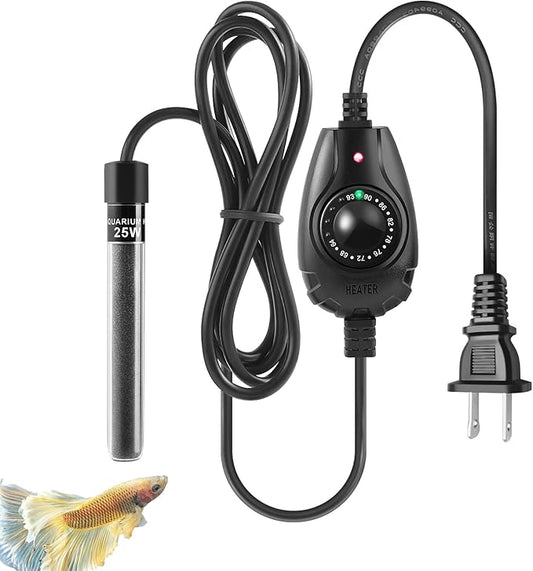 HITOP 35W Super Mini Aquarium Heater: Adjustable Heater for Small Fish Tank 4-10Gallons, with External Controller, Betta Heater for Fish Bowls(35W)
