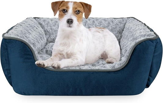 JOEJOY Rectangle Dog Bed for Large Medium Small Dogs - Washable Orthopedic Sofa Bed, Soft Breathable Puppy & Pet Cuddler, Durable Calming Dog Bed with Anti-Slip Bottom, Multiple Sizes, Navy Blue