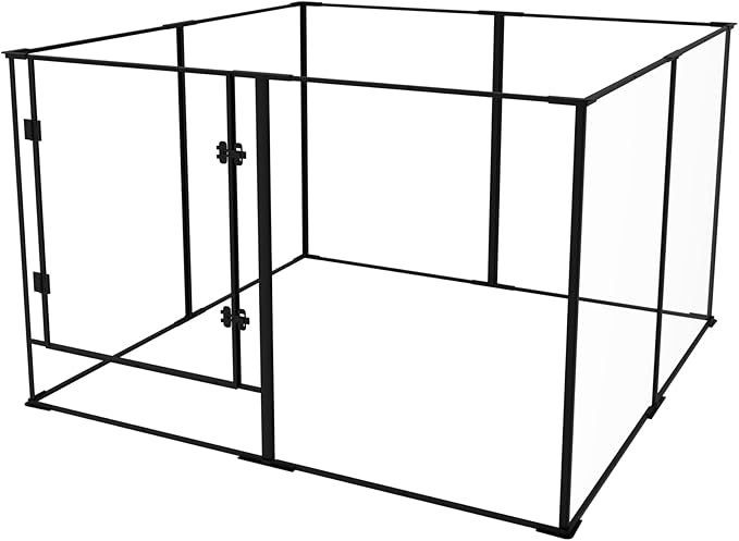 Acrylic Dog playpen Indoor: Clear Puppy Pen for Small Medium Dogs Cats with Metal Frame - 8panels 30inch Tall Transparent pet Fence with Door for Rabbits Guinea Pig