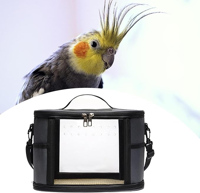 Bird Carrier Bag Bird Travel Cage Small Animal Carrier Guinea Pig Carrier for Budgies, Sugar, Glider Small Pets Lovebirds, Gray S
