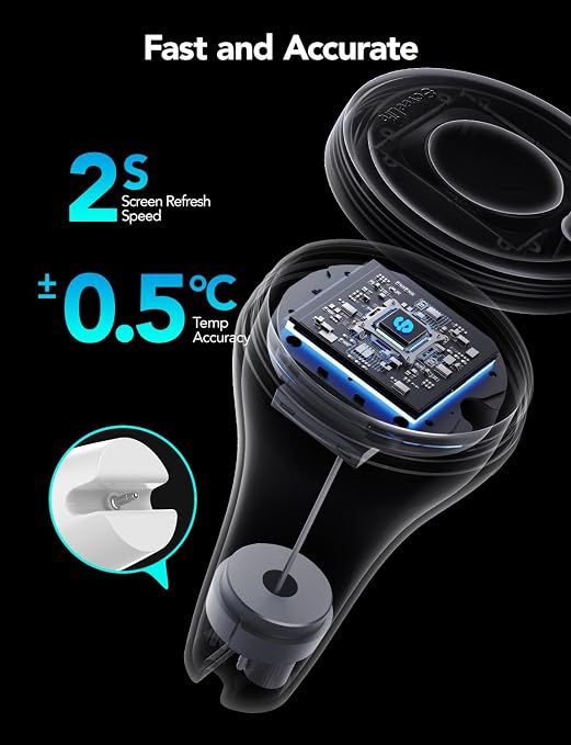 GoveeLife WiFi Pool Thermometer P1 Wireless, Water Thermometer | Easy Read Digital Pool Thermometer Floating, IPX7 Waterproof, APP/Email Alert, 328ft Range for Swimming, Pond, Bath, SPA