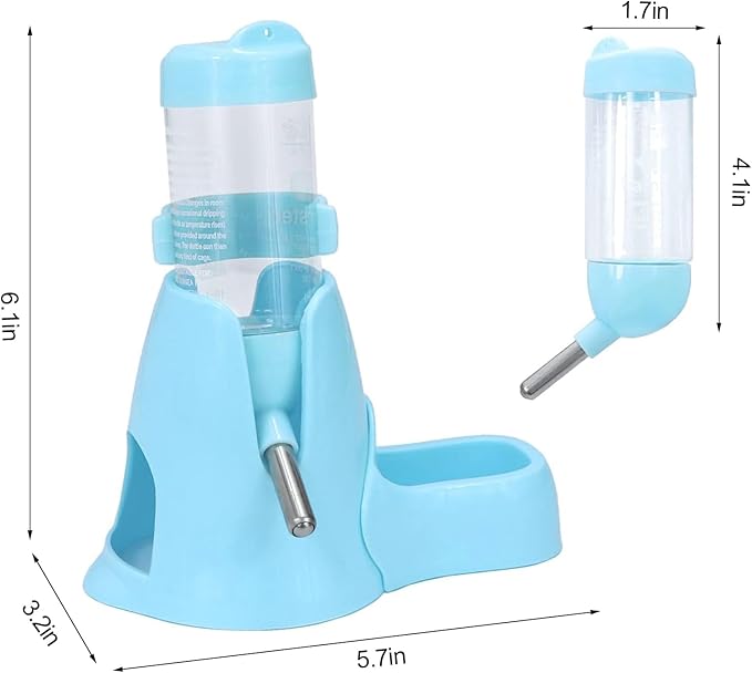 Shudyear 3 in 1 Pet Automatic Water Dispenser PP Water Bottle No Drip Small Pet Water Bottle for Dwarf Hamster Mouse Rat Hedgehog (Blue)