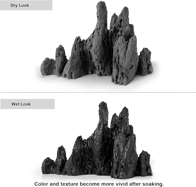 FZONE Aquarium Rocks Aquascaping, Micro Resin Seiryu Rock for Aquascaping
