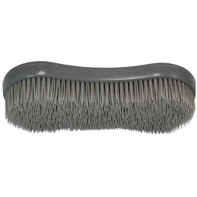 Intrepid International Magic Horse Brush Horse Grooming Kit w/Durable Plastic Britsles, Horse Brushes for Grooming, Grey