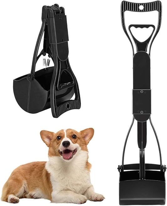 23.6‘’ Pooper Scooper, Foldable Pooper Scooper for Large Medium Dogs, Poop Pick Up Tool for Yard, Lawns, Grass