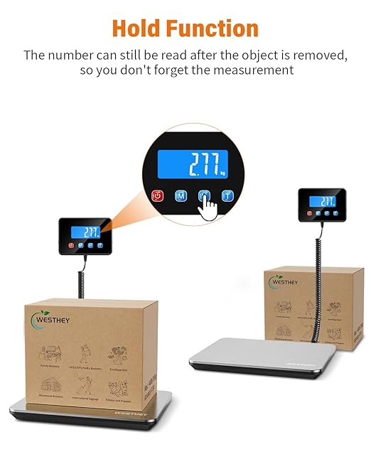 WESTHEY Shipping Scale 0.5oz-440lb High Accuracy Bascula Digital Weight Luggage Postal Scale for Packages Warehouse Home Small Business Pet Food Mail