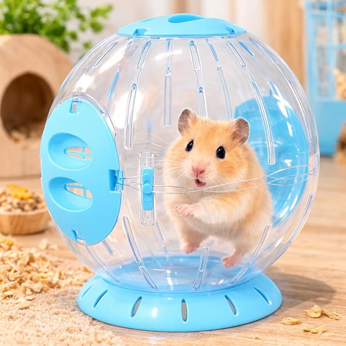 Hamster Running Ball 8.66-Inch Transparent Pet Toy for Small Animals Exercise and Activity Wheel Suitable for Hamsters Gerbils Rats Hedgehogs