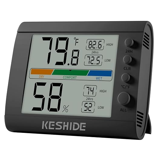 Hygrometer Thermometer Gauge Mini Digital, Monitor Indoor Outdoor Humidity Meter Temperature for Humidifiers Dehumidifiers Greenhouse Reptile Humidor