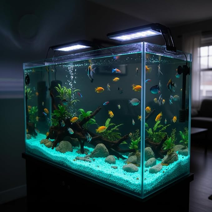 Shiny Stone Glow in The Dark Aquarium Gravel Sand, Blue Green, 3-5mm | Neon, Decorative Rocks for Fish Tank, Fairy Garden, 305g/0.67lbs