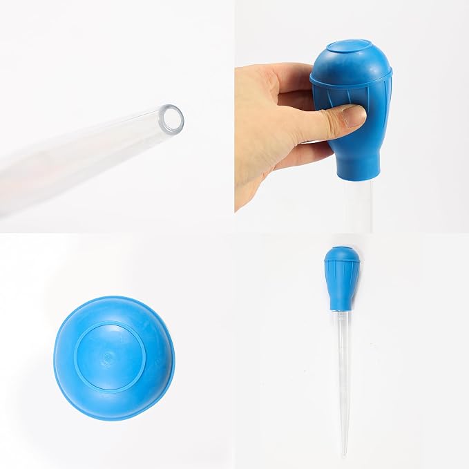 Aquarium Siphon Water Changer - Blue & Black Gravel Vacuum Cleaner Tool Kit for Fish Tanks