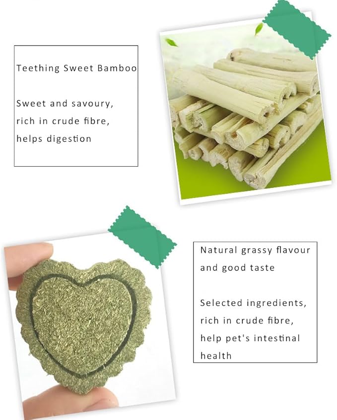 Rabbit Chew Toys Cleans The Mouth, Guinea Pig Chew Toy Protect Teeth, Apple Sticks Timothy Grass Sticks Bamboo Sticks for Rabbits Rabbit Chews Helps Digestion Chinchilla Treats
