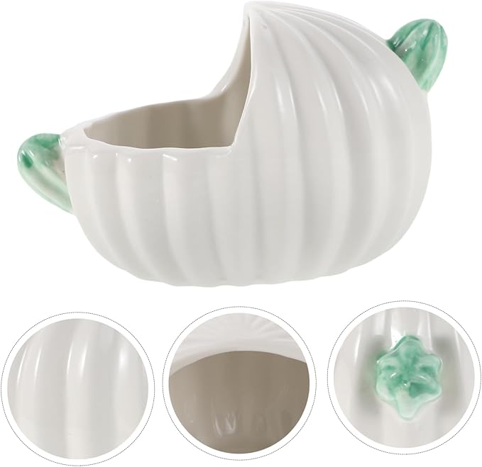 POPETPOP Pet Ceramic Bathtub for Chinchillas Hamsters Small Animal Dust Bath Bowl Hideout Bathroom Accessories