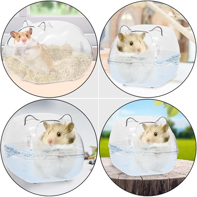 Mipcase 2pcs Hamster Bath Basins Non-dust Hamster Bathroom Small Pet Toilets for Chinchillas Bath Containers Compact and Practical Supplies