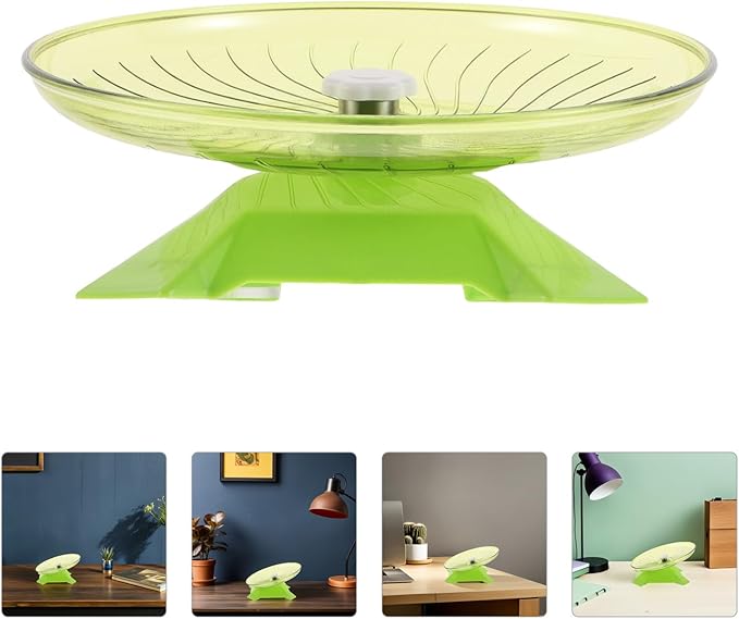 BESTonZON Hamster Flying Saucer Wheel 24cm Silent Dual-Bearing Running Wheel for Small Animals Gerbils Mice Exercise in Matcha Green
