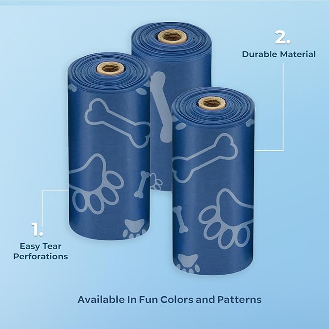 Best Pet Supplies Dog Poop Bags for Waste Refuse Cleanup, Doggy Roll Replacements for Outdoor Puppy Walking and Travel, Leak Proof and Tear Resistant, Thick Plastic - Loyal Blue, 240 Bags