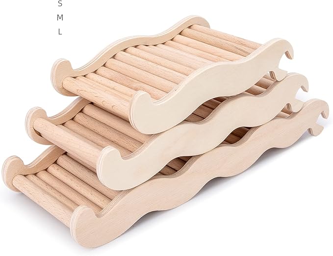 Niteangel Hamster Climbing Toy Wooden Ladder Bridge for Hamsters Gerbils Mice and Small Animals (Medium - 8.26'' L)