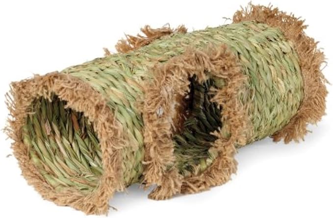 Prevue Pet Products Hendryx Nature's Hideaway Grass Tunnel Toy - for Guinea Pigs, Dwarf Rabbits, Rats, Ferrets, Woven Hay & Grass, Natural Hide & Explore Toy