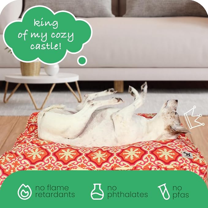 Molly Mutt Small Dog Bed Cover - Papillon Print - Measures 22”x27”x5’’ - 100% Cotton - Durable - Breathable - Sustainable - Machine Washable Dog Bed Cover