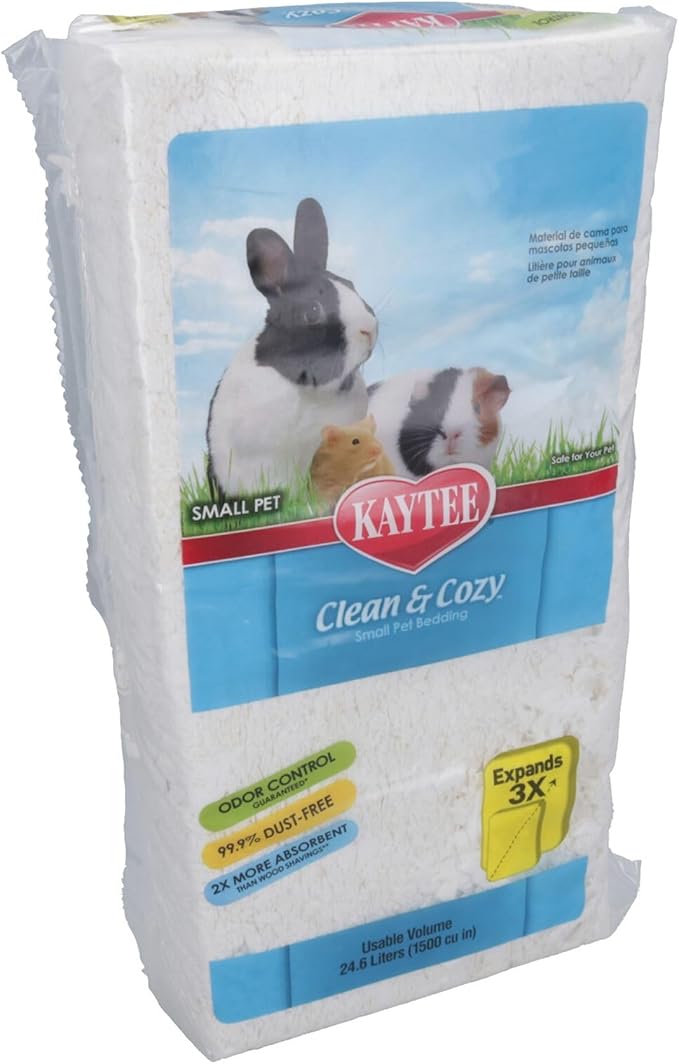 AB Tools 1PK 24.6L White Clean & Cozy Small Animals Bedding 99% Dust Free Odor Control