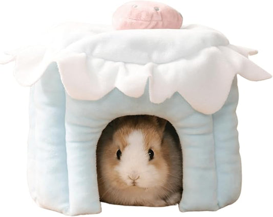 Cake Shaped Guinea Pig Tunnel, Rabbit & Small Pet Tunnel, Cage Accessories for Guinea Pig, Bunny, Hamster, Chinchilla, Ferret & Rabbit (Blue, M)