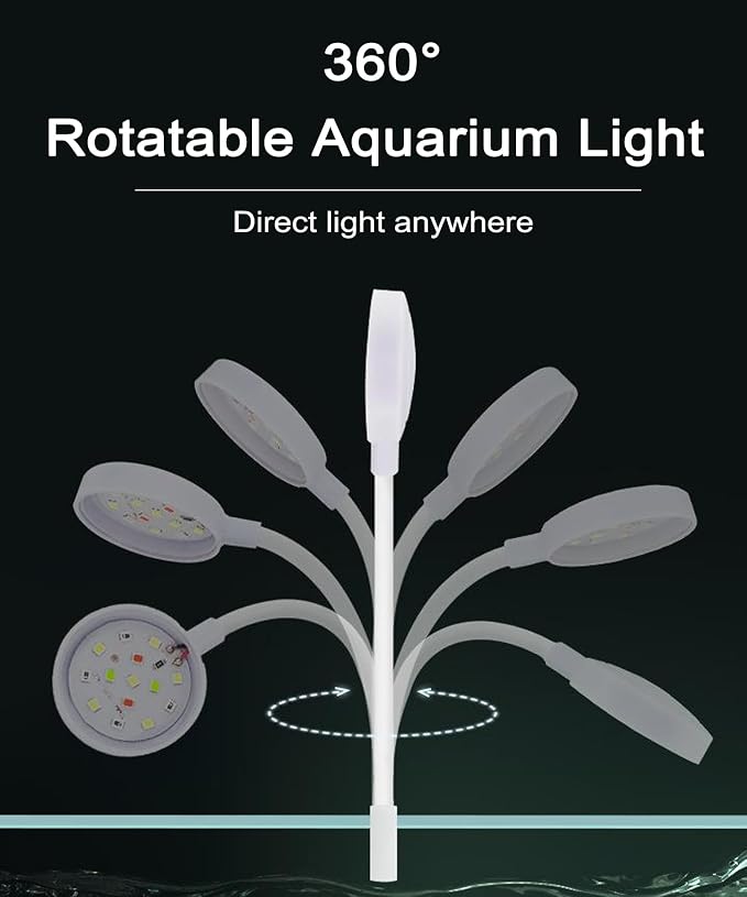 LED Aquarium Light, Grow Light Aquarium Plant Lighting Rotatable Clip On Lamps for Small Fish Tank, Landscape Lighting, Lamps Clip On Landscape