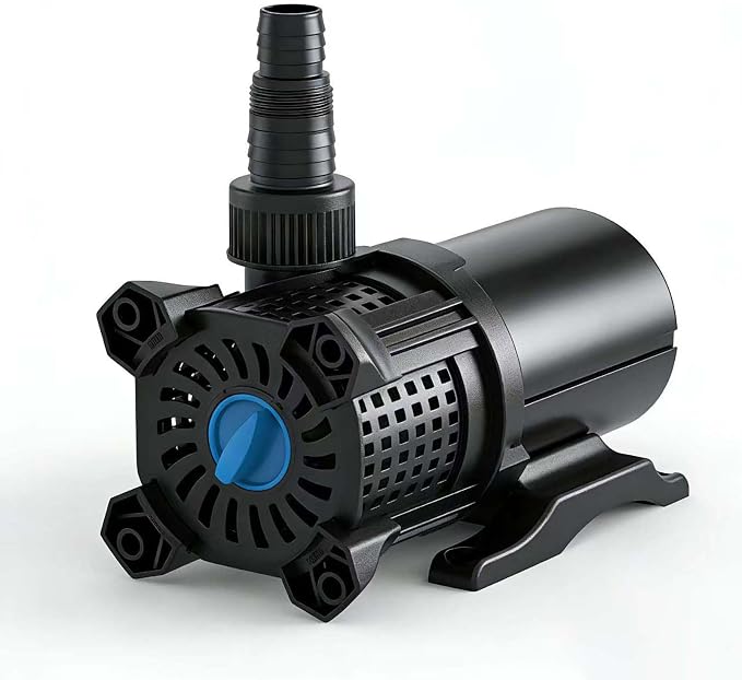 Pond Pump, 1300GPH Ultra Quiet, 72W Energy Saving Submersible Pump, Adjustable Flow, 2 Install Options, 20.3ft Cord for Koi Pond, Waterfalls, Fountains & Hydroponics