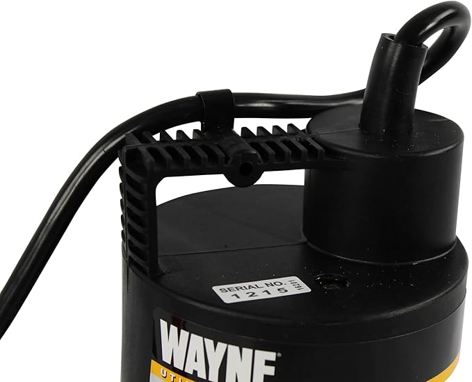 WAYNE RUP160-1/6 HP Reinforced Thermoplastic Submersible Multi-Use Pump - Up to 3,100 Gallons Per Hour - Heavy Duty Multi-Use Pump