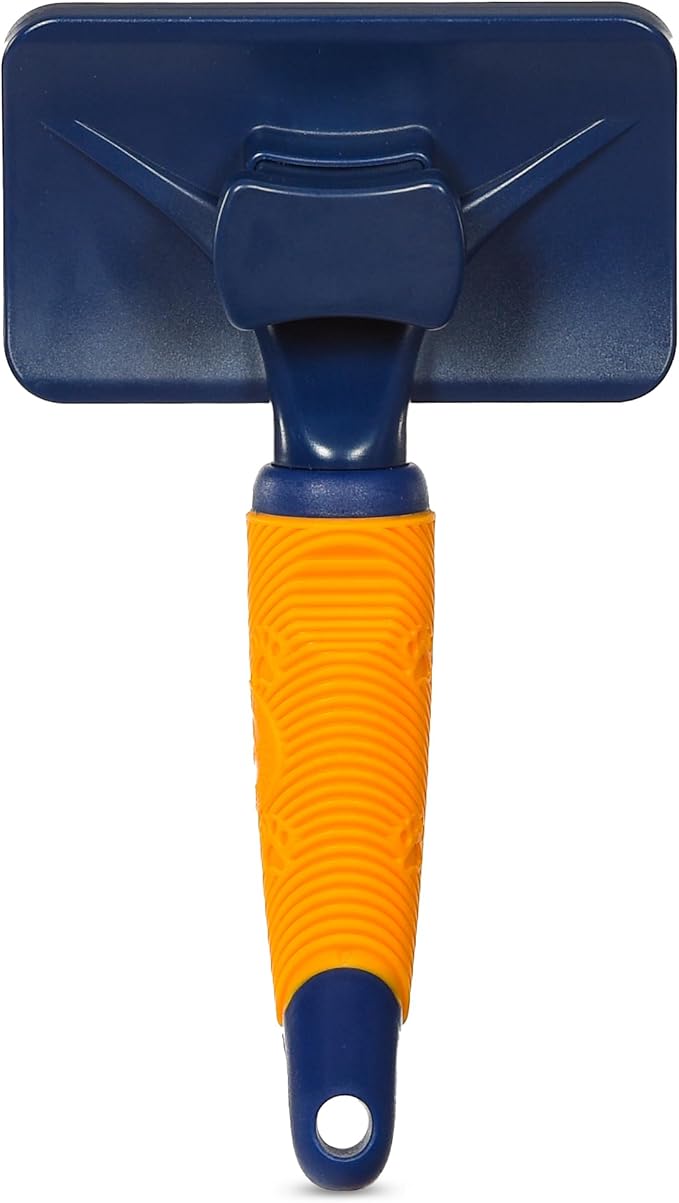 Arm & Hammer Deodorizing Slicker Brush for Dogs, Fragrance Transfer Technology with Baking Soda, Self-Cleaning Button, Removes Loose Fur & Tangles, Dog Grooming Brush, Sweet Apple & Rose Scent