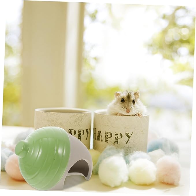 Happyyami Ceramic Nest Hamster Bed Hideout Toy for Small Pets Guinea Pig Supplies