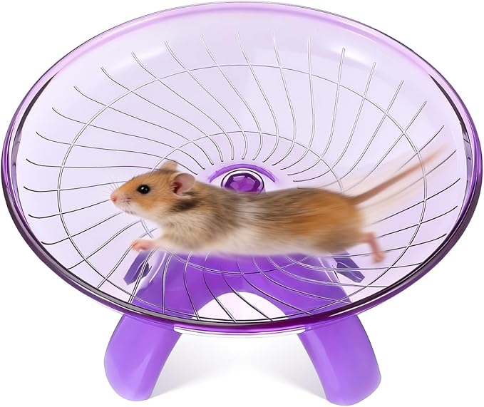 POPETPOP Silent Hamster Running Wheel 7.08 Inch Plastic Exercise Saucer for Small Pets Like Hamsters Gerbils Hedgehogs with Low Noise Design and Smooth Edges