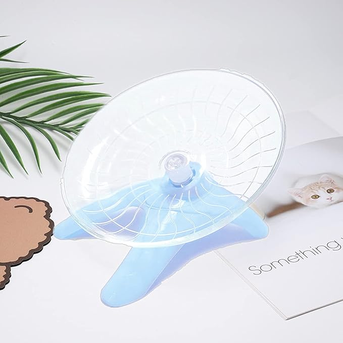 Hamster Flying Saucer Silent Running Exercise Wheel for Hamsters, Gerbils, Mice,Hedgehog and Other Small Pets Silent Running Wheel Hamster Wheel (Blue)