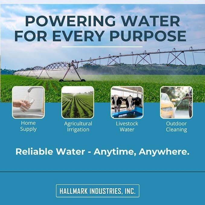 Hallmark Industries MA0419X-12A Deep Well Submersible Pump, 2 HP, 230V, 35 Gpm, 420 feet, Stainless Steel