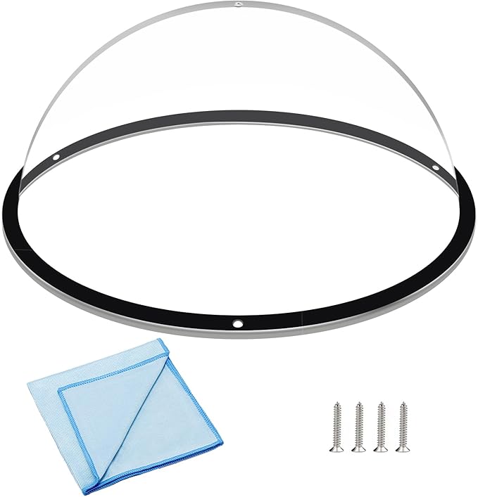 HiCaptain Dog Fence Window with Cleaning Cloth, 12.5" Acrylic Dome Window Clear Window Bubble Great for Fences, Pets House, Cat Tree, Relieves Stress, Reduced Barking, Easy Installation (1 Pack)