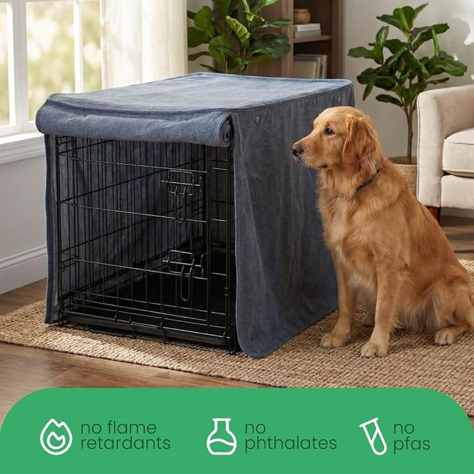 Molly Mutt Dragonstone Dog Crate Cover, GOTS-Certified 100% Organic Cotton Canvas Cover for Dog or Puppy Kennel and Cage, Washable, Free of Harmful Chemicals, Small, Fits 24"x18"x21" Crate