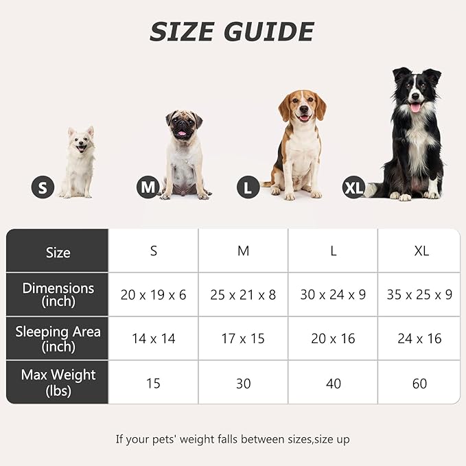 MIXJOY X-Large Dog Bed for Large, Medium, Small Dogs - Rectangle, Washable, Orthopedic, Soft Calming Sleeping Puppy Bed - Durable Pet Cuddler with Anti-Slip Bottom - XL (35"x25"x9")