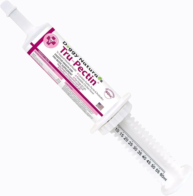 Tru-Pectin Anti-Diarrheal Oral Paste for Dogs & Cats – Chicken Liver Flavor –Helps Reduce Occasional Loose Stool & Diarrhea, Balance Gut pH, Support Normal Digestion & Gut Flora -Made in USA- 60cc