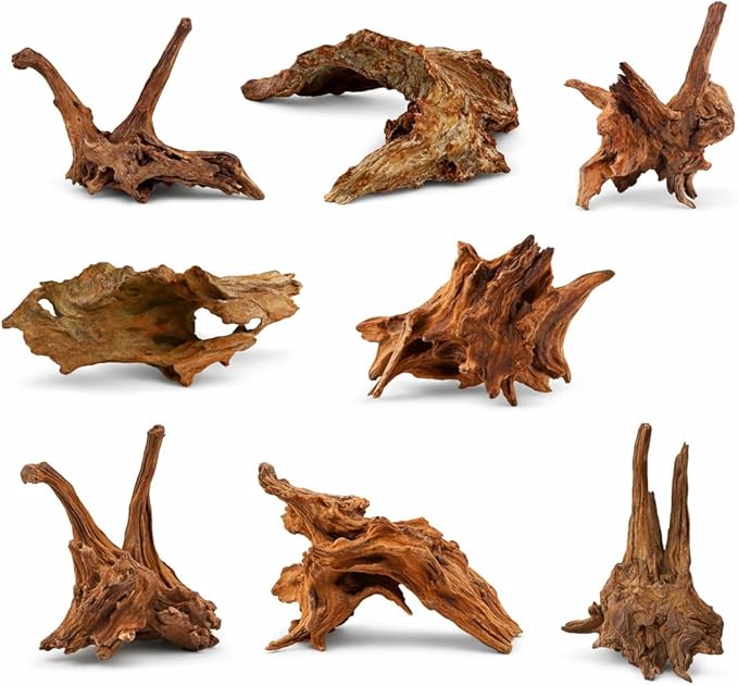 Azil Natural Driftwood 9''-12'' (2 Pieces) – Perfect Aquarium Decoration for Fish Tanks, Freshwater Aquariums, Terrariums, Aquascaping, Hardscaping, Aquatic Plants