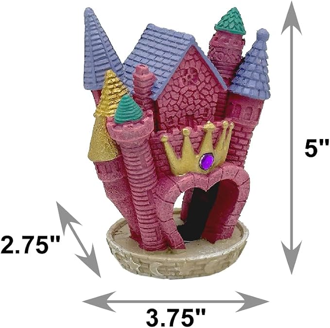 Blue Ribbon EE-144 Princess Castle Exotic Environments Aquarium Ornament 3.75"L x 2.75"W x 5"H