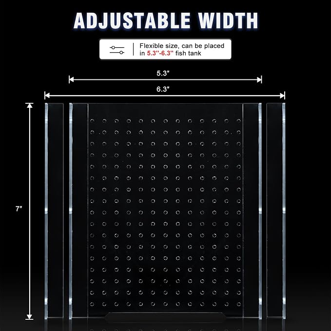 Acrylic Fish Tank Divider,2 Gallon Tank Divider,Adjustment Clear Fish Tank Separator Set with Suction Cups (2gal)