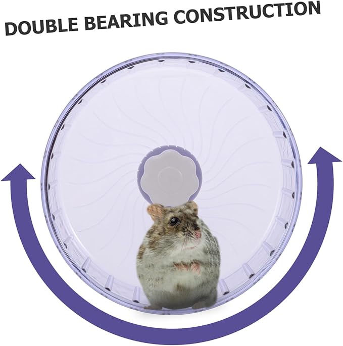 UPKOCH Silent Hamster Running Wheel Dual-Bearing Crystal Exercise Wheel for Hamsters Gerbils Hedgehogs and Chinchillas Noiseless 10-inch PET Plaything