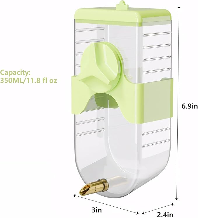 350ml/12.3 oz No-Drip Guinea Pig Water Bottle – Perfect for Small Animals, Rabbits, Hamsters, and Rodents – Adjustable Height with Anti-Rust Copper Faucet